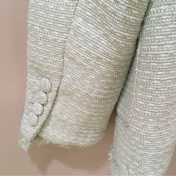 House of Harlow 1960 Pistachio large Green tweed Double-Breasted Blazer - Picture 7 of 7